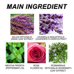 List of main ingredients with corresponding images and names on a white background