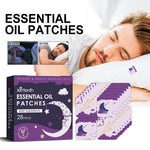 Man sleeping with essential oil patches and packaging on a white background